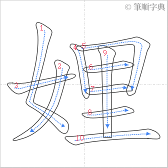 “「娌」的筆順”