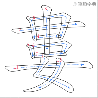 “「婁」的筆順”