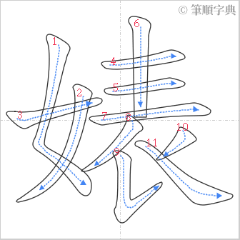 “「婊」的筆順”