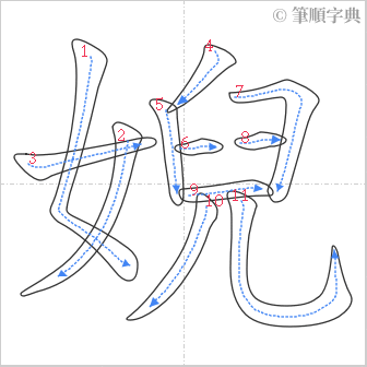 “「婗」的筆順”