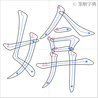 “「媕」的筆順”