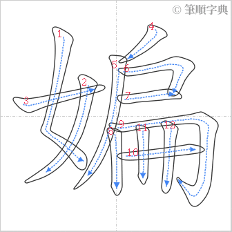 “「媥」的筆順”