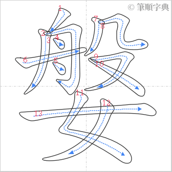 “「媻」的筆順”