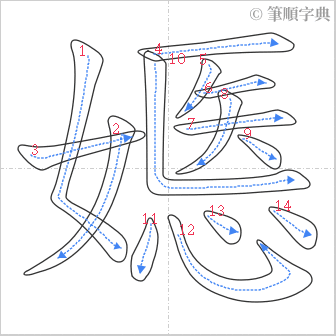 “「嫕」的筆順”