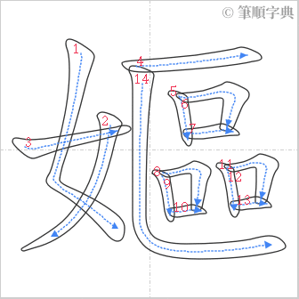 “「嫗」的筆順”