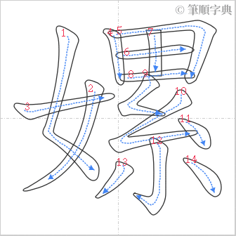 “「嫘」的筆順”