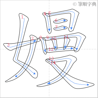 “「嫚」的筆順”