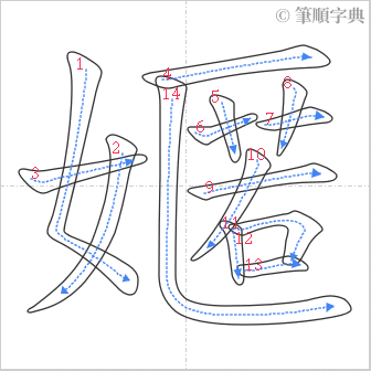 “「嫟」的筆順”