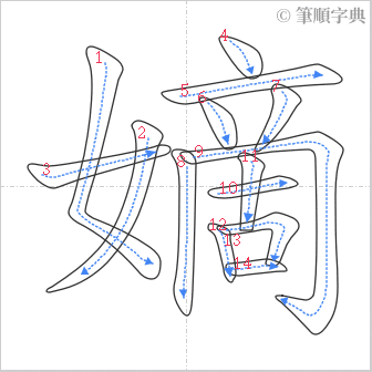 “「嫡」的筆順”