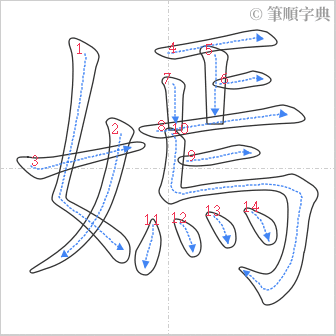 “「嫣」的筆順”