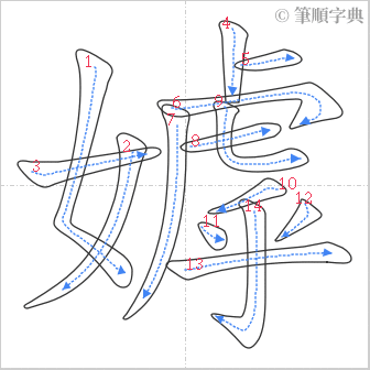 “「嫭」的筆順”