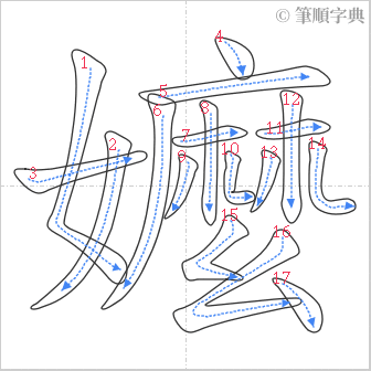 “「嬤」的筆順”