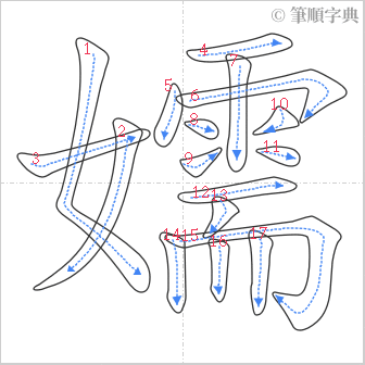 “「嬬」的筆順”