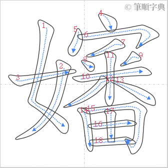 “「嬸」的筆順”