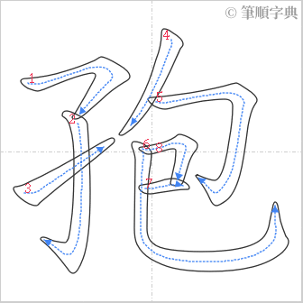 “「孢」的筆順”