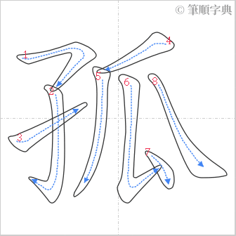 “「孤」的筆順”