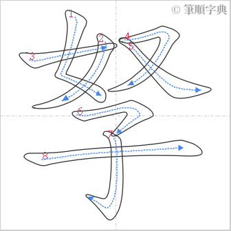 “「孥」的筆順”