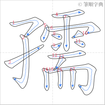 “「孺」的筆順”