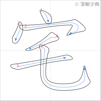 “「宅」的筆順”