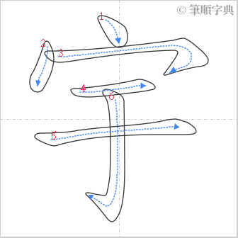 “「宇」的筆順”