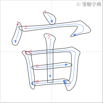 “「宙」的筆順”