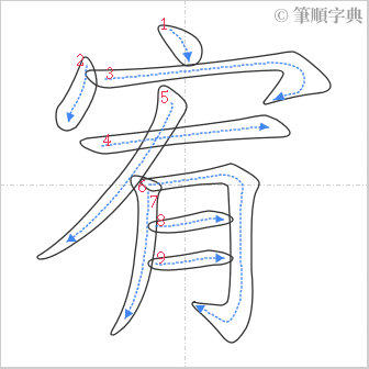 “「宥」的筆順”