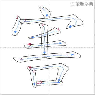 “「害」的筆順”