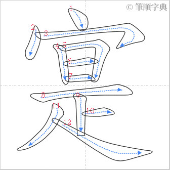 “「寔」的筆順”