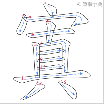 “「寘」的筆順”