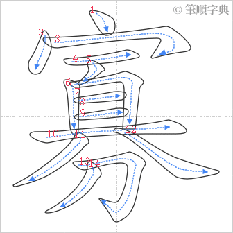 “「寡」的筆順”