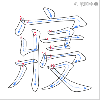 “「寢」的筆順”