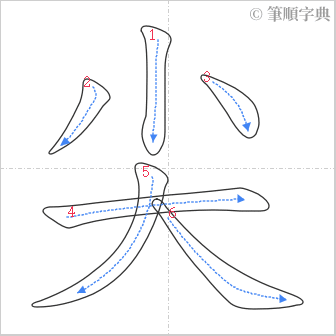 “「尖」的筆順”