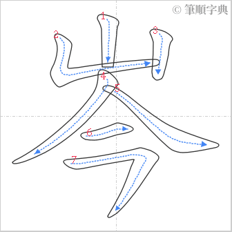 “「岑」的筆順”