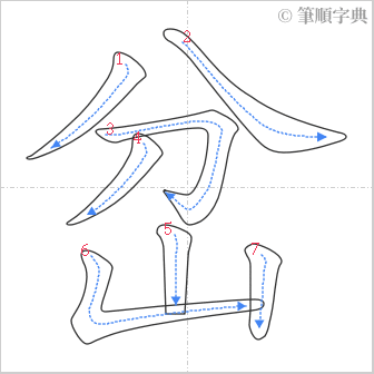 “「岔」的筆順”