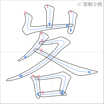 “「峉」的筆順”