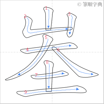 “「峚」的筆順”