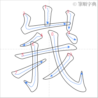 “「峩」的筆順”