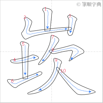 “「崁」的筆順”