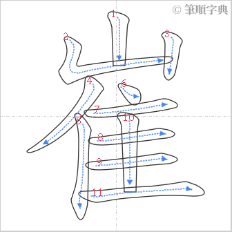 “「崔」的筆順”