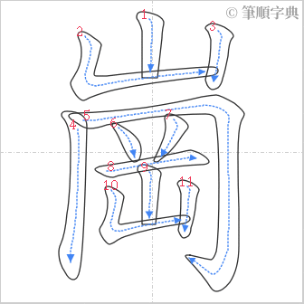 “「崗」的筆順”