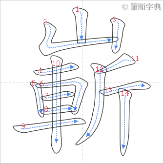 “「嶄」的筆順”