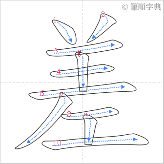 “「差」的筆順”