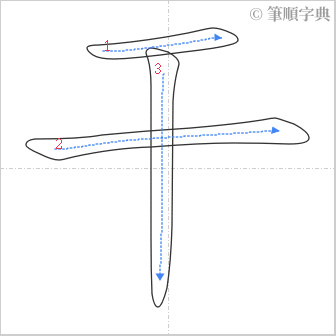 “「干」的筆順”