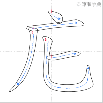 “「庀」的筆順”