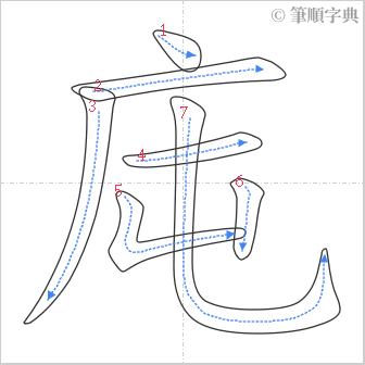 “「庉」的筆順”