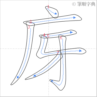 “「庌」的筆順”