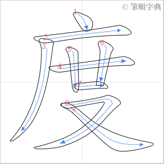 “「度」的筆順”