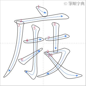 “「庪」的筆順”