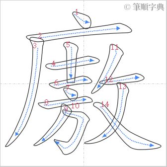 “「廒」的筆順”