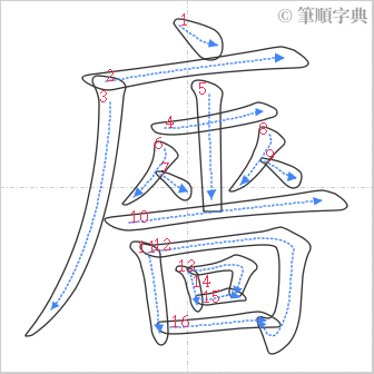 “「廧」的筆順”